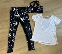 プリント ヨガウェアセット　ジム　ピラティス