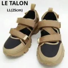 【美品】LE TALON ルタロン ベルテッドスニーカーベージュ×黒 25 LLのサムネイル