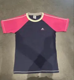 adidas 半袖Tシャツ ネイビー/ピンク