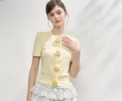 treat ürself ローズカーディガン イエローのサムネイル