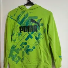 PUMA ライムグリーン フード付きトレーナー