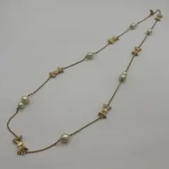 kate spade new york ネックレスパール　リボン　ゴールド