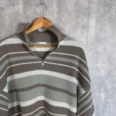 JAVA ⭐︎ ハーフジップスウェット　ストライプ　size M