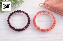 g8raガーネット8mm×レッドアゲート楕円2本セット内径16cm