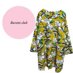 【Burette club】インド製♡麻混♡ 花柄♡トップス♡チュニック風【L】