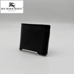 【極美品】BURBERRY レザー 2つ折り財布 ノバチェック シルバー金具