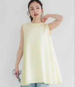 【coca】エンボス加工ノースリーブAラインチュニック