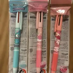 3色ボールペン 3本セット マロンクリーム、ハンギョドン、マイメロディ