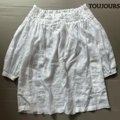 TOUJOURS トゥジュー リネンブラウス チュニック白