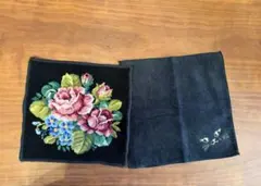 ハンドタオル　タオルハンカチ　2枚　ブラック