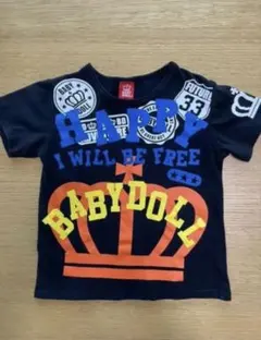 BABYDOLL Tシャツ ブラック 王冠ロゴ