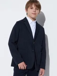UNIQLOジャージージャケット160 ネイビー シャツ　160　白　セット