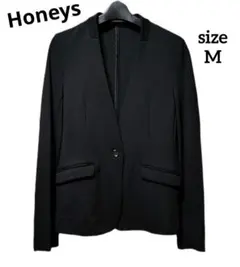 Honeys ハニーズ ノーカラージャケット ブラック Mサイズ