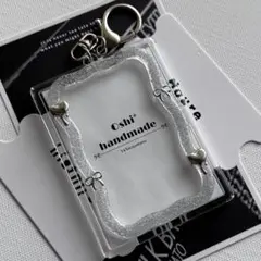 トレカキーホルダー　トレカケース　レジンデコ ワンカラー　ラメ　ハート　リボン