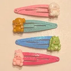 ラメ入りヘアピン　ヘアピン　ヘアアクセサリー　アニマル　動物