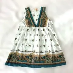 Shanti2 ノースリーブ 花柄 ホワイト グリーン インド綿のサムネイル