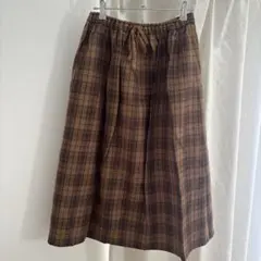 チェックスカート　フレア　ロング