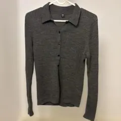 UNIQLO L メリノリブポロカーディガン