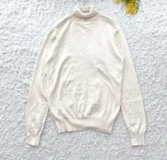 サニークラウズ　タートルネックニット　M アイボリー　ゆったり　無地　薄手