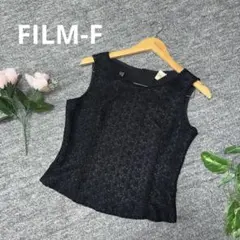 FILM-F ブラウス　ノースリーブ　ブラック　レース　花柄