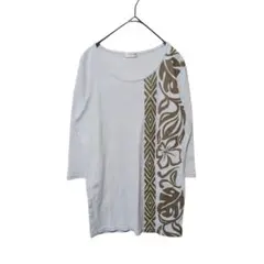 14799 マウナロア フラダンス トップス L 水色 ハワイアン Tシャツのサムネイル