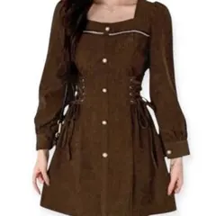 【美品】Dazy 長袖ワンピース ブラウン Sサイズ ミニ丈 SHEIN