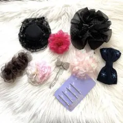 ヘアーアクセサリー＆コサージュ　9点　まとめ売り