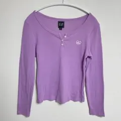 ⭐︎GAP パープル リブ編み 長袖ポロシャツ M⭐︎のサムネイル
