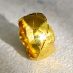 Qroza キルティング 8mm ゴールド ステンレス 指輪 レディース ポーチ