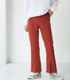 新品未使用品 センターベンツパンツ スリット 赤 オレンジ 春秋