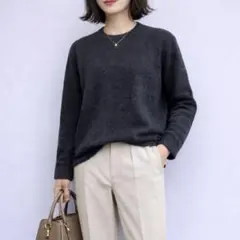 ザラ［S］新品タグ付◎上品ナチュラル◎ウール100％◎薄手◎クルーネックニット