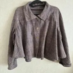 うさと　Chacott ウール混合ブラウンジャケット