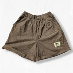 ピンストライプ ショートパンツ 綿100％ ロールアップ 春夏 レディース 古着のサムネイル