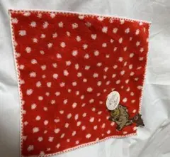 新品　水玉模様のハンカチ（赤・白）