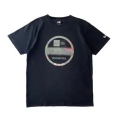 NEW ERA　ビッグロゴTシャツ　ビッグロゴ　総柄　刺繍ロゴ　フェード　Y2K