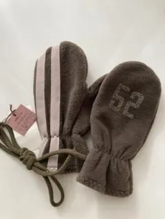 COMME CA ISM ブラウン フリース手袋 ミトンタイプ