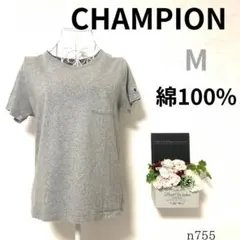 【チャンピオン】レディース Tシャツ 半袖 グレー 胸ポケット 綿100% M