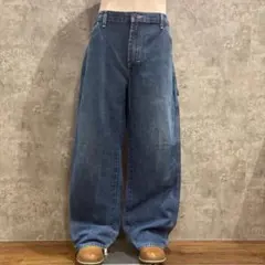 古着 00s ラルフローレン 極太 ワイドデニム パンツ ペインター ブルー