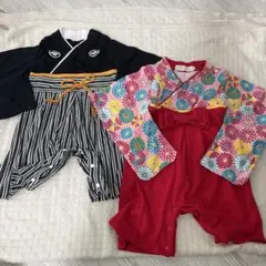 【2枚セット】袴ロンパース　70サイズ
