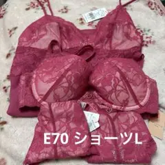 E70 ブラ＆ショーツ2枚、キャミソールの4点セット