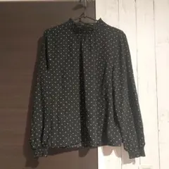 ドット柄 長袖シャツ Lサイズ