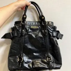 miumiu ミュウミュウ　ブラック　レザートートバッグ