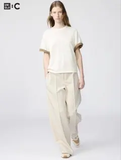 UNIQLO C スウェットストレートパンツ　ナチュラル　Lサイズ　即納　完売品