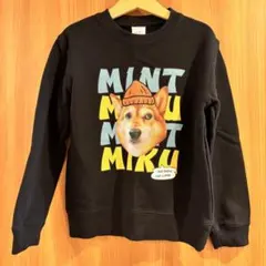 ミント　mint 尾形あい　柴犬　ミク　ブラック トレーナー 130 黒　キッズ