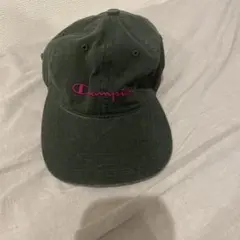 Champion ダークグリーン キャップ