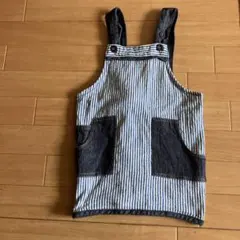 KUJI ストライプエプロン 120-130 サロペットスタイル