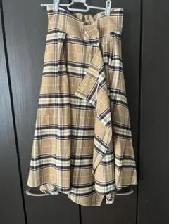 pageboy ベージュ系 チェック フレア スカート Fサイズ