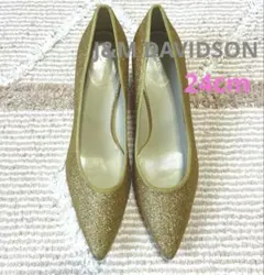 J&M DAVIDSON / ゴールドラメパンプスのサムネイル