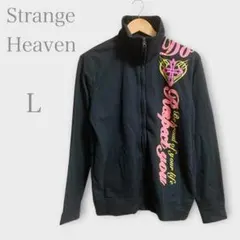 ジップアップスウェット　ロゴ　ジャージ　薄手　ブラック　L カジュアル