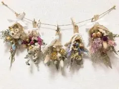 専用 ドライフラワー ガーランド カラフルな薔薇と小花